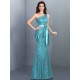 Mermaid Gorgeous One Shoulder Lace Sleeveless Long Lace Bridesmaid Dresses