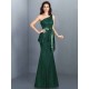 Mermaid Gorgeous One Shoulder Lace Sleeveless Long Lace Bridesmaid Dresses