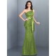 Mermaid Gorgeous One Shoulder Lace Sleeveless Long Lace Bridesmaid Dresses