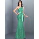 Mermaid Gorgeous One Shoulder Lace Sleeveless Long Lace Bridesmaid Dresses