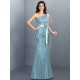Mermaid Gorgeous One Shoulder Lace Sleeveless Long Lace Bridesmaid Dresses