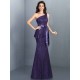 Mermaid Gorgeous One Shoulder Lace Sleeveless Long Lace Bridesmaid Dresses