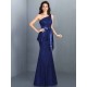Mermaid Gorgeous One Shoulder Lace Sleeveless Long Lace Bridesmaid Dresses
