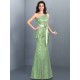 Mermaid Gorgeous One Shoulder Lace Sleeveless Long Lace Bridesmaid Dresses