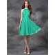 Charming Halter Lace Sleeveless Short Chiffon Bridesmaid Dresses