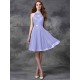 Charming Halter Lace Sleeveless Short Chiffon Bridesmaid Dresses