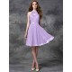 Charming Halter Lace Sleeveless Short Chiffon Bridesmaid Dresses