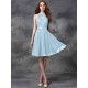 Charming Halter Lace Sleeveless Short Chiffon Bridesmaid Dresses