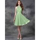 Charming Halter Lace Sleeveless Short Chiffon Bridesmaid Dresses