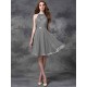 Charming Halter Lace Sleeveless Short Chiffon Bridesmaid Dresses