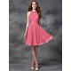 Charming Halter Lace Sleeveless Short Chiffon Bridesmaid Dresses
