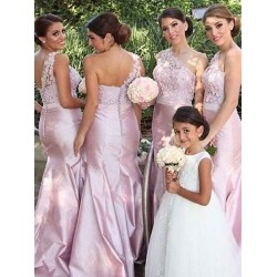 Mermaid Gorgeous One Shoulder Sleeveless Bridesmaid Dresses