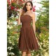Charming Strapless Pleats Sleeveless Short Chiffon Bridesmaid Dresses