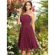 Charming Strapless Pleats Sleeveless Short Chiffon Bridesmaid Dresses