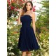 Charming Strapless Pleats Sleeveless Short Chiffon Bridesmaid Dresses