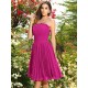 Charming Strapless Pleats Sleeveless Short Chiffon Bridesmaid Dresses