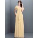 Gorgeous Sweetheart Pleats 1/2 Sleeves Long Chiffon Bridesmaid Dresses