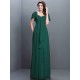 Gorgeous Sweetheart Pleats 1/2 Sleeves Long Chiffon Bridesmaid Dresses