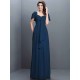 Gorgeous Sweetheart Pleats 1/2 Sleeves Long Chiffon Bridesmaid Dresses