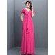 Gorgeous Sweetheart Pleats 1/2 Sleeves Long Chiffon Bridesmaid Dresses