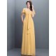 Gorgeous Sweetheart Pleats 1/2 Sleeves Long Chiffon Bridesmaid Dresses