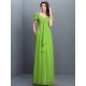 Gorgeous Sweetheart Pleats 1/2 Sleeves Long Chiffon Bridesmaid Dresses