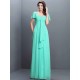 Gorgeous Sweetheart Pleats 1/2 Sleeves Long Chiffon Bridesmaid Dresses