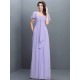 Gorgeous Sweetheart Pleats 1/2 Sleeves Long Chiffon Bridesmaid Dresses