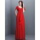 Gorgeous Sweetheart Pleats 1/2 Sleeves Long Chiffon Bridesmaid Dresses