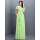 Gorgeous Sweetheart Pleats 1/2 Sleeves Long Chiffon Bridesmaid Dresses