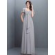 Gorgeous Sweetheart Pleats 1/2 Sleeves Long Chiffon Bridesmaid Dresses