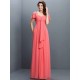 Gorgeous Sweetheart Pleats 1/2 Sleeves Long Chiffon Bridesmaid Dresses