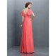 Gorgeous Sweetheart Pleats 1/2 Sleeves Long Chiffon Bridesmaid Dresses