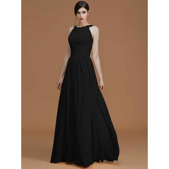 Charming Halter Sleeveless Ruched Chiffon Bridesmaid Dresses