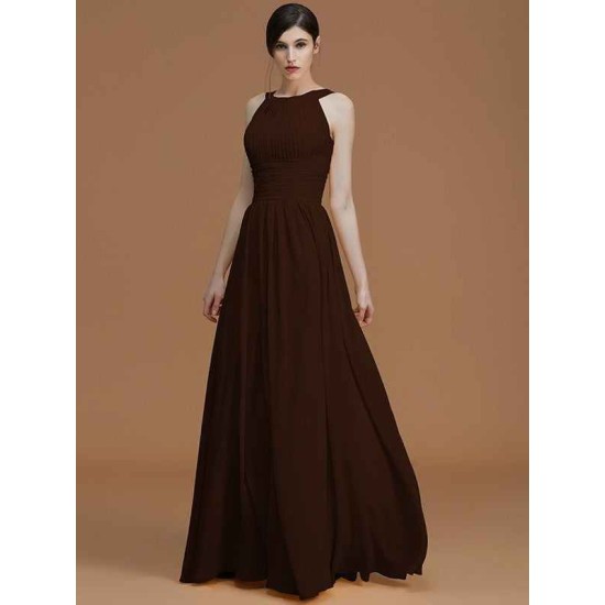 Charming Halter Sleeveless Ruched Chiffon Bridesmaid Dresses