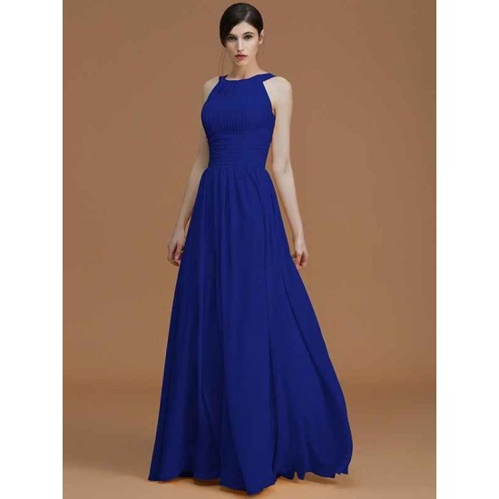 Charming Halter Sleeveless Ruched Chiffon Bridesmaid Dresses