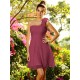 Charming One Shoulder Hand-Made Flower Sleeveless Short Chiffon Bridesmaid Dresses