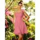 Charming One Shoulder Hand-Made Flower Sleeveless Short Chiffon Bridesmaid Dresses