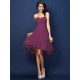 Gorgeous Sweetheart Pleats Bowknot Sleeveless Short Chiffon Bridesmaid Dresses