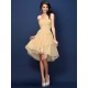 Gorgeous Sweetheart Pleats Bowknot Sleeveless Short Chiffon Bridesmaid Dresses