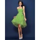 Gorgeous Sweetheart Pleats Bowknot Sleeveless Short Chiffon Bridesmaid Dresses