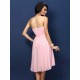 Gorgeous Sweetheart Pleats Bowknot Sleeveless Short Chiffon Bridesmaid Dresses