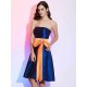 Charming Strapless Sleeveless Sash/Ribbon/Belt Short Taffeta Bridesmaid Dresses