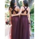 Charming Halter Tulle Sleeveless Ruffles Bridesmaid Dresses