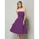 Charming Strapless Sleeveless Hand-Made Flower Short Chiffon Bridesmaid Dresses