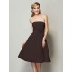 Charming Strapless Sleeveless Hand-Made Flower Short Chiffon Bridesmaid Dresses