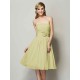 Charming Strapless Sleeveless Hand-Made Flower Short Chiffon Bridesmaid Dresses
