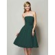 Charming Strapless Sleeveless Hand-Made Flower Short Chiffon Bridesmaid Dresses