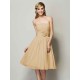 Charming Strapless Sleeveless Hand-Made Flower Short Chiffon Bridesmaid Dresses
