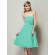 Charming Strapless Sleeveless Hand-Made Flower Short Chiffon Bridesmaid Dresses